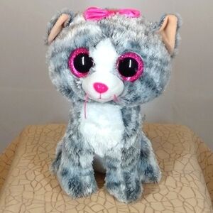 TY Plush Toy  Kiki the Grey Cat, size 8"